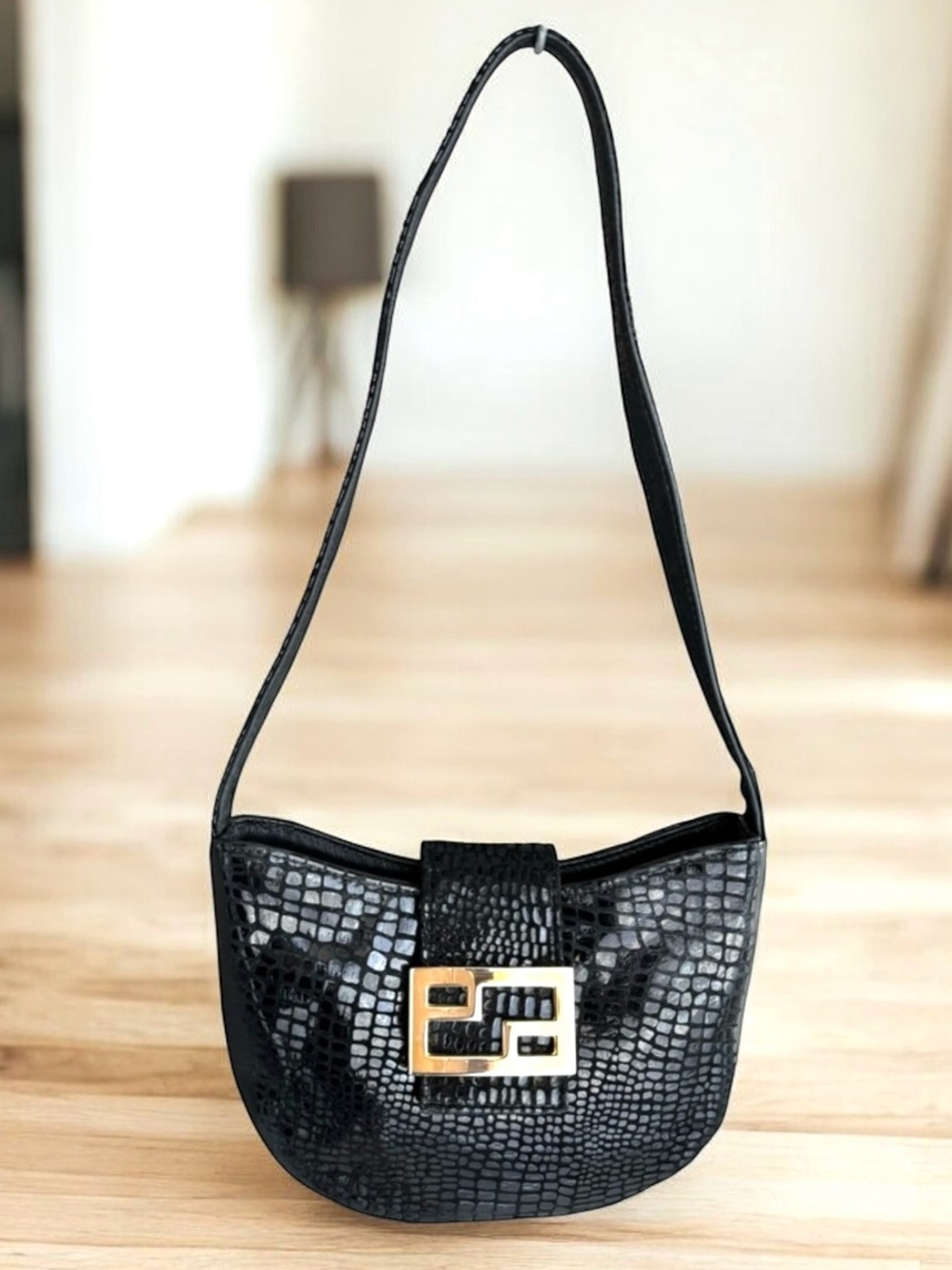 Dawli Mini Shoulder Bag Black Snakeskin